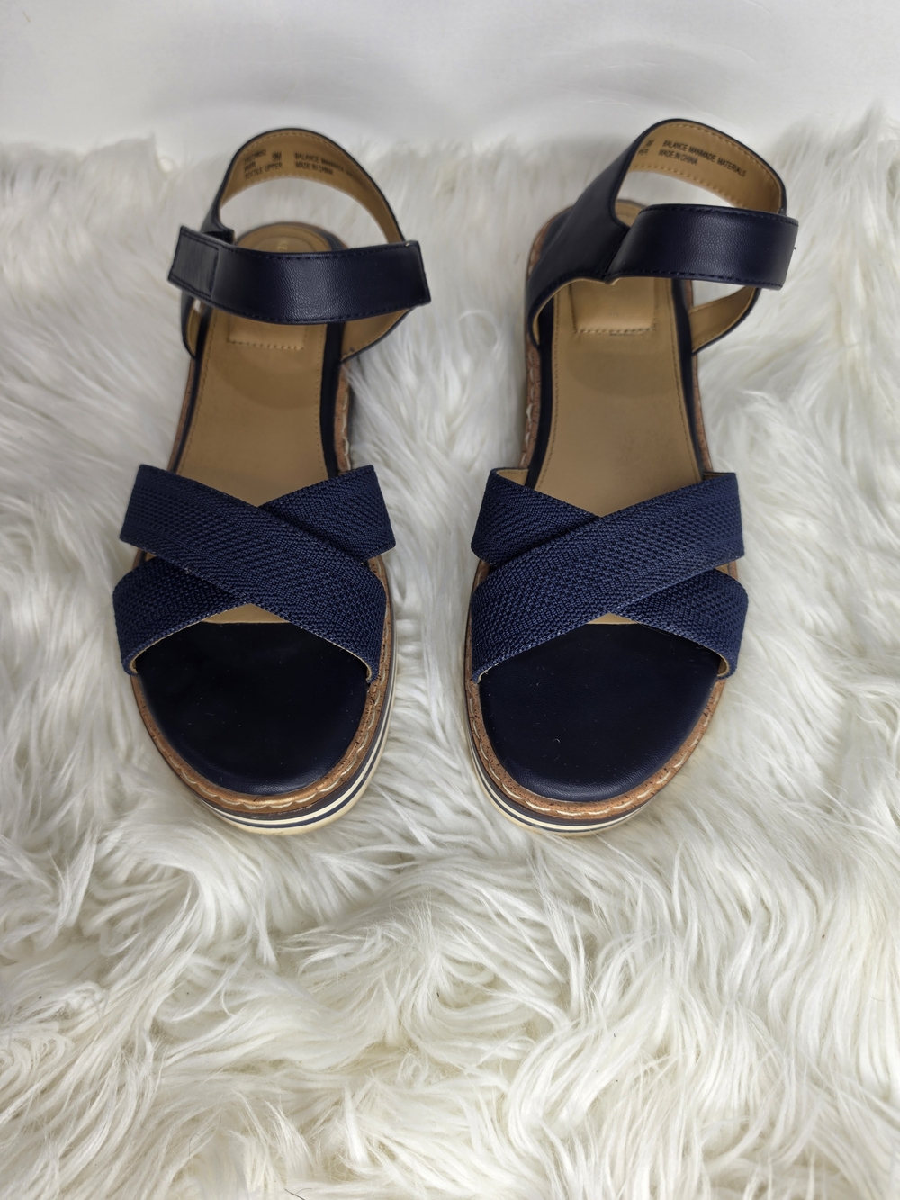 Kelly & Katie Navy Crisscross Ankle Strap Sandals Size 9